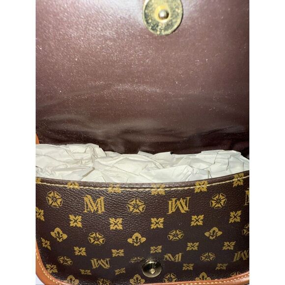 Starbags Moni Women's Faux Leather Monogram Snap Mini Crossbody Bag Brown NWT - Picture 7 of 9